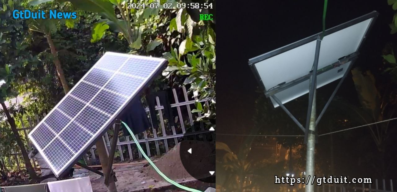 Daya ouput panel surya 300WP uji kapasitas pada siang hari