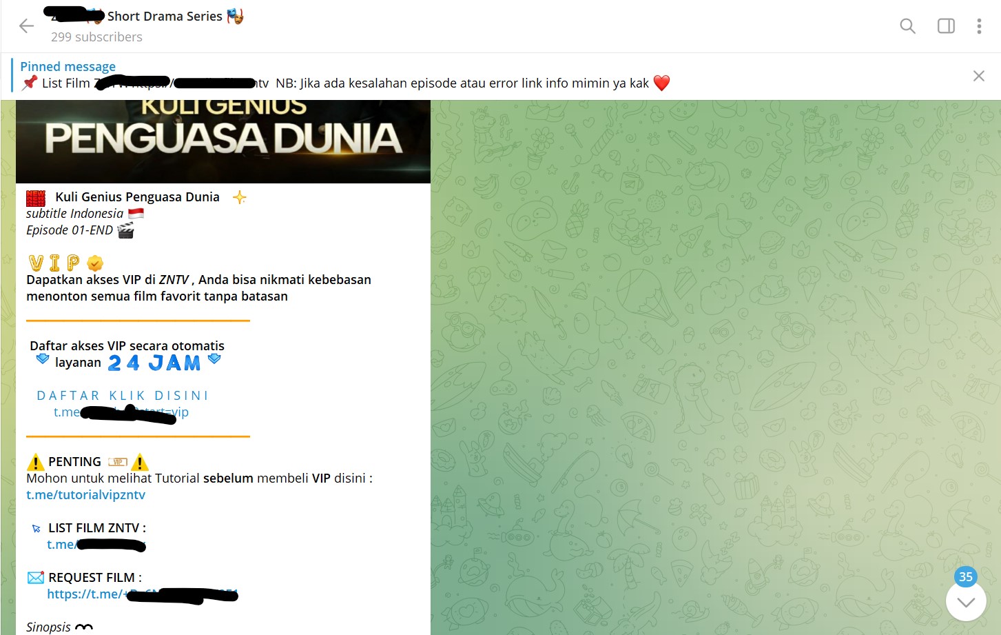 Cara membuat bot telegram khusus film drakor berbasi VIP