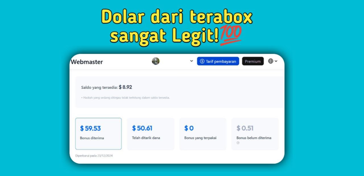 Penghasilan dari Terabox, tips menghasilkan uang dari Terabox