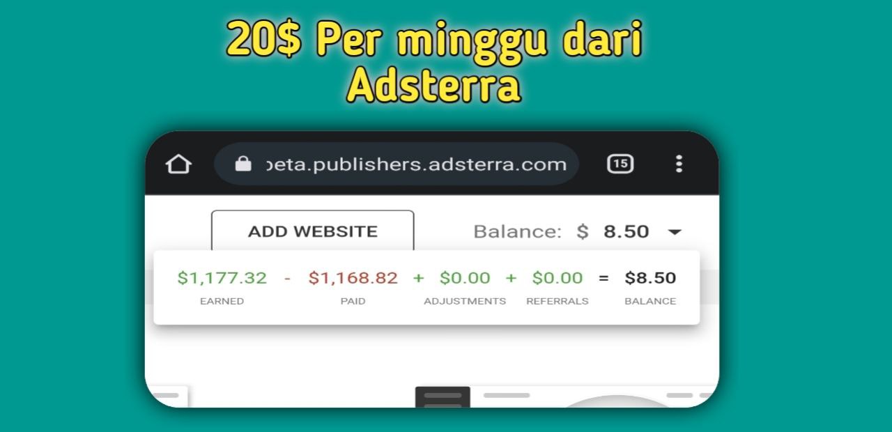 Cara mendapatkan uang dari Adsterra tanpa website