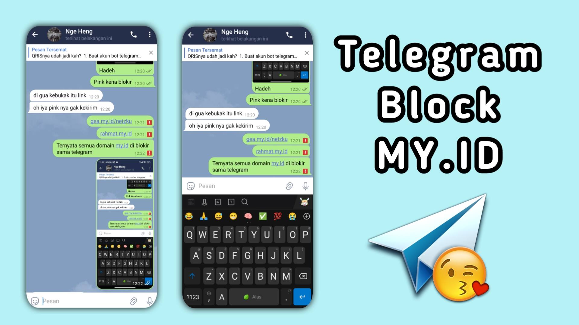 Domain MY.ID kini di blokir telegram, dan tidak lagi bisa di gunakan