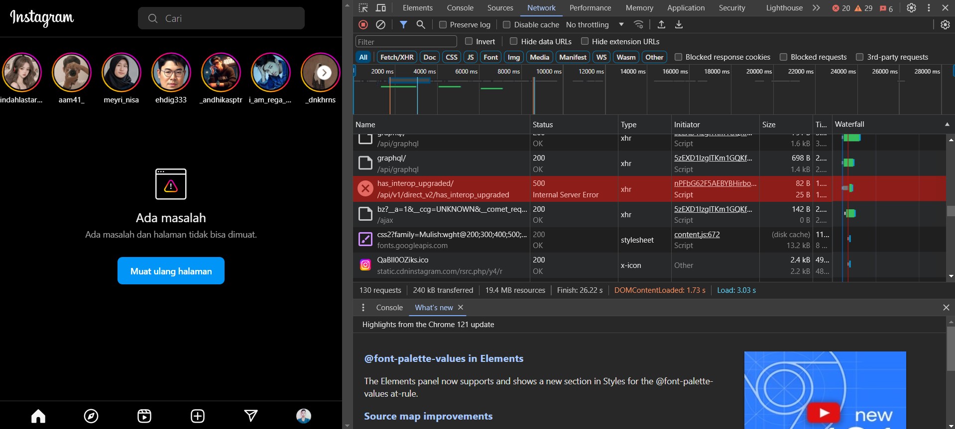 Facebook mengalami internal server error pada Selasa 05 Mar 2024 jam 22 malam