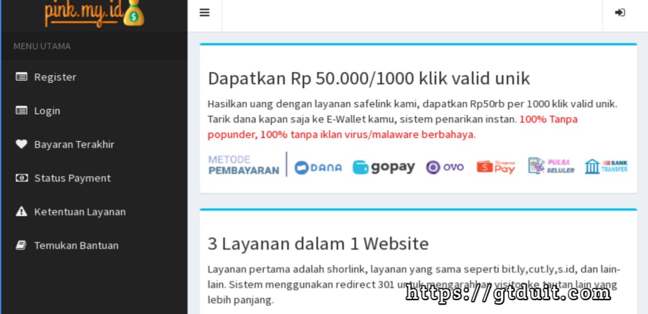 Apakah pink shortener merupakan platfrom donate?